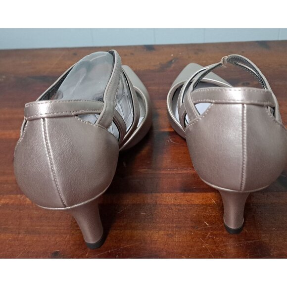 LifeStride Rose Gold Strappy Dress Shoes Heels 8M Soft System Heel New in Box - Picture 9 of 11